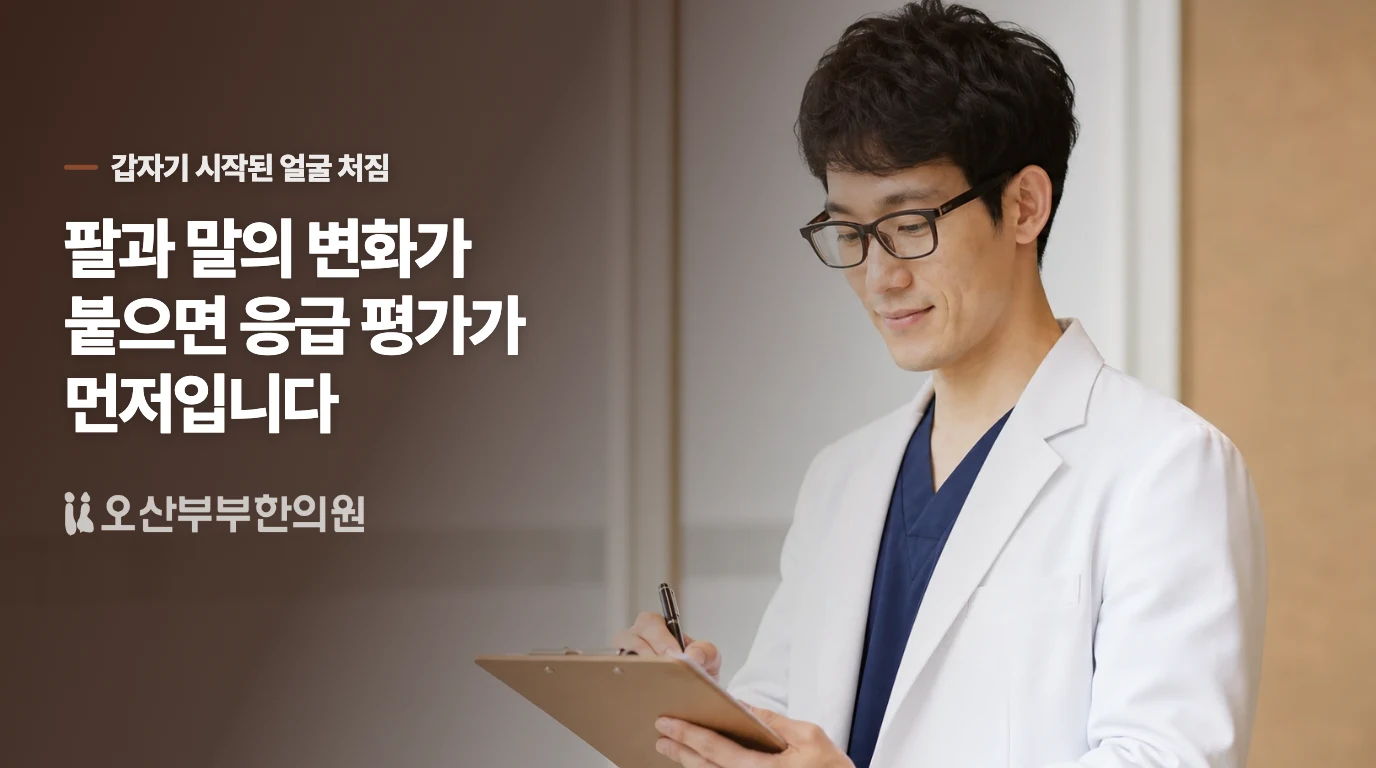 팔과 말이 같이 달라졌다면 얼굴 문제로만 보지 마세요
