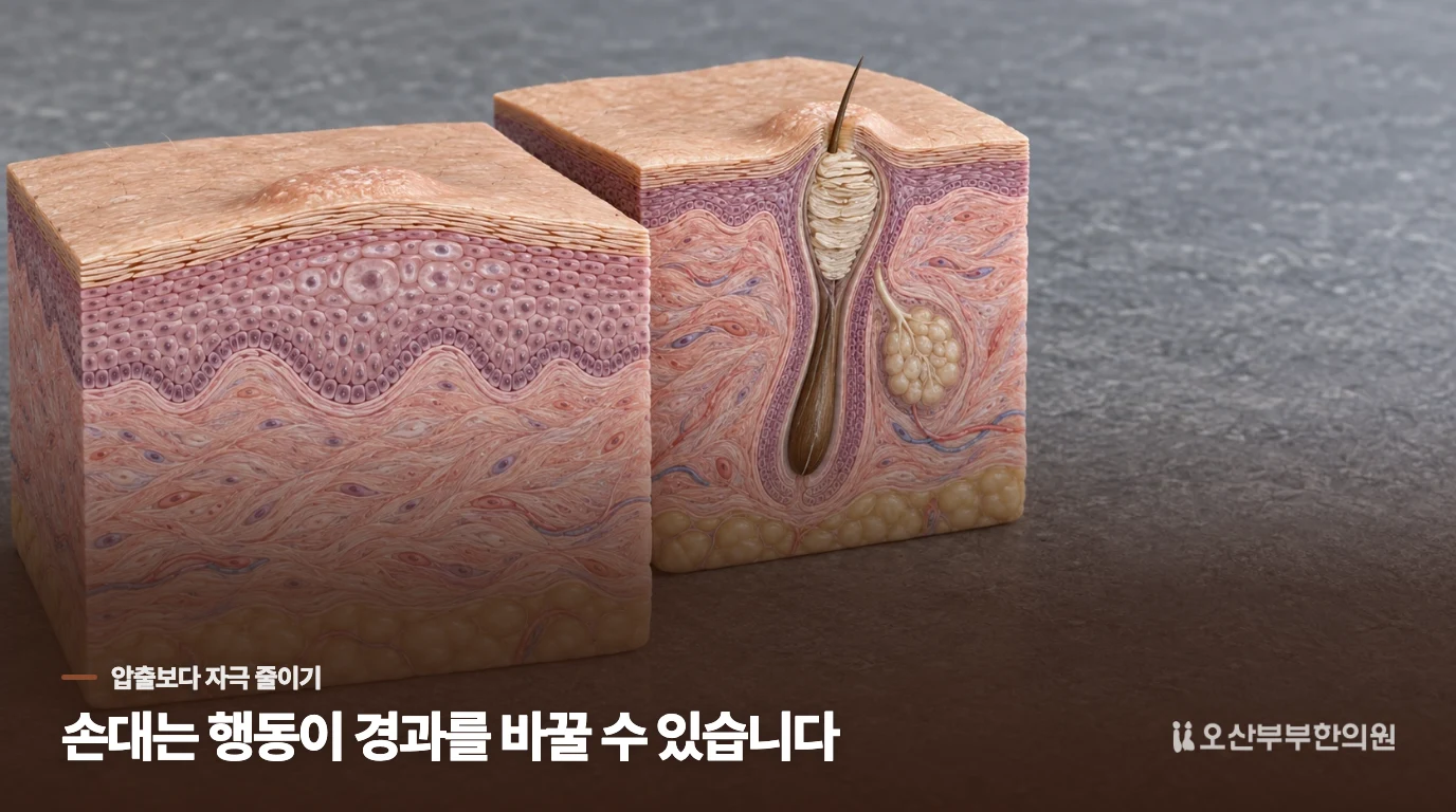 짜거나 밀면 없어지는 돌기로 보기 어려운 이유