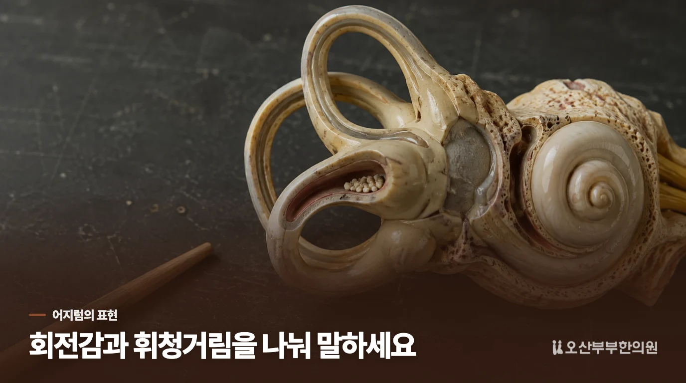 천장이 도는 느낌과 휘청거림은 같은 어지럼증일까요?